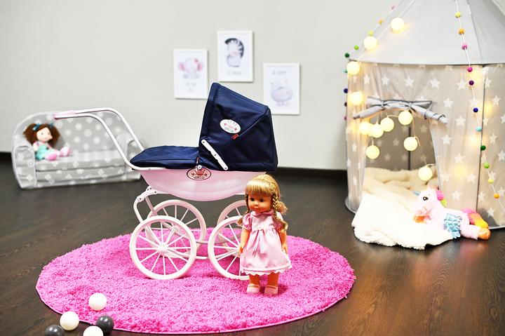 Actual product image Knorrtoys Puppenwagen Classic pram - navy blue/rose/princess