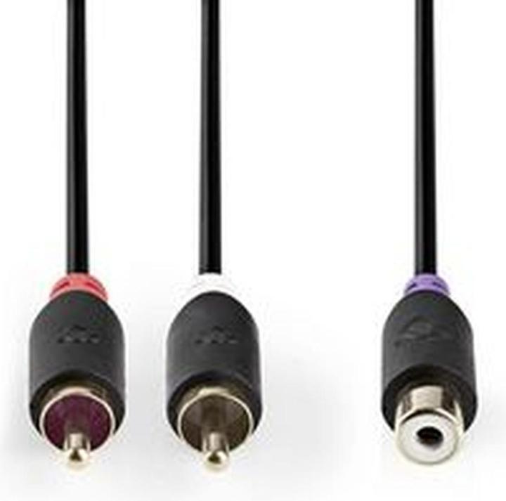 Image du produit Nedis Câble pour caisson de basses 2 x RCA mâle - RCA femelle 0,2 m (0.20 m, RCA)