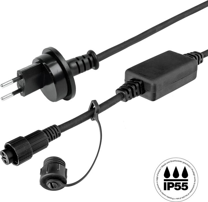 Produktbild Steffen LightVision LED Anschlusskabel Gd (H05RN-F2G1.0) 1.8m sw Stecker T11 IP55