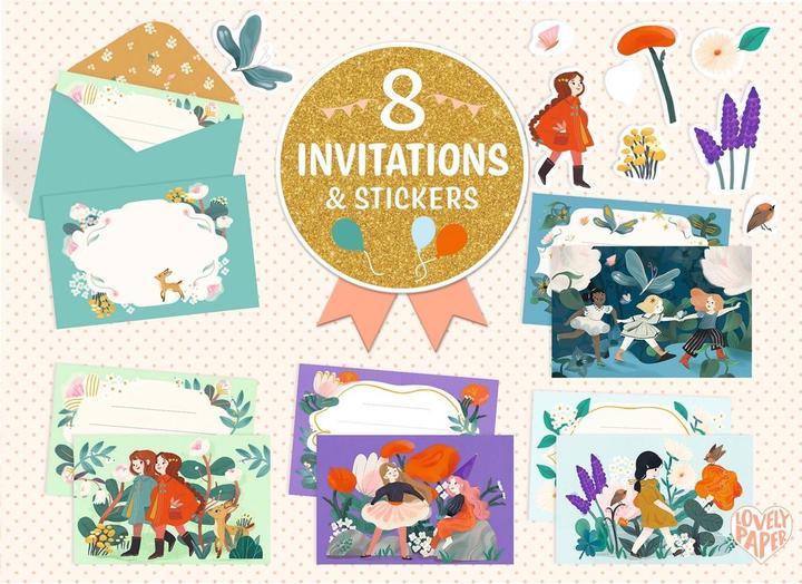 Produktbild Djeco Einladungskarten-Set Gartenfreundinnen