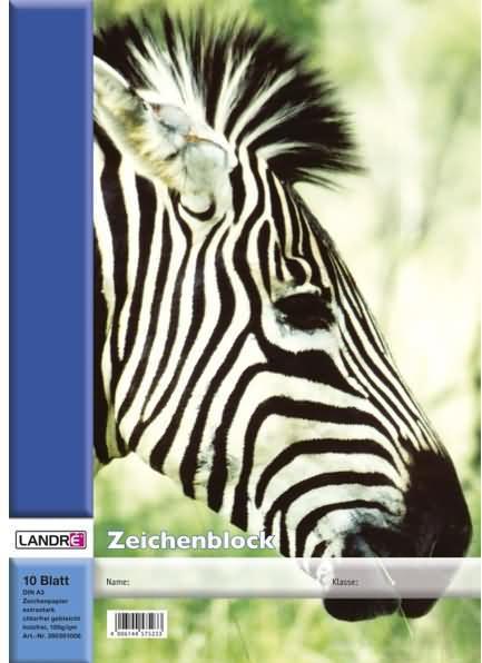 Image du produit Landré Bloc à dessin 100g A3 10BL 4 motifs blanc (A3, Blanc)