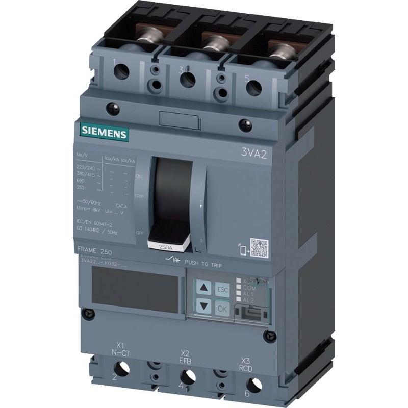 Siemens, Schutzschalter, Leistungsschalter 250A 3p 100-250A/In 3VA2225-0KQ32-0AA0