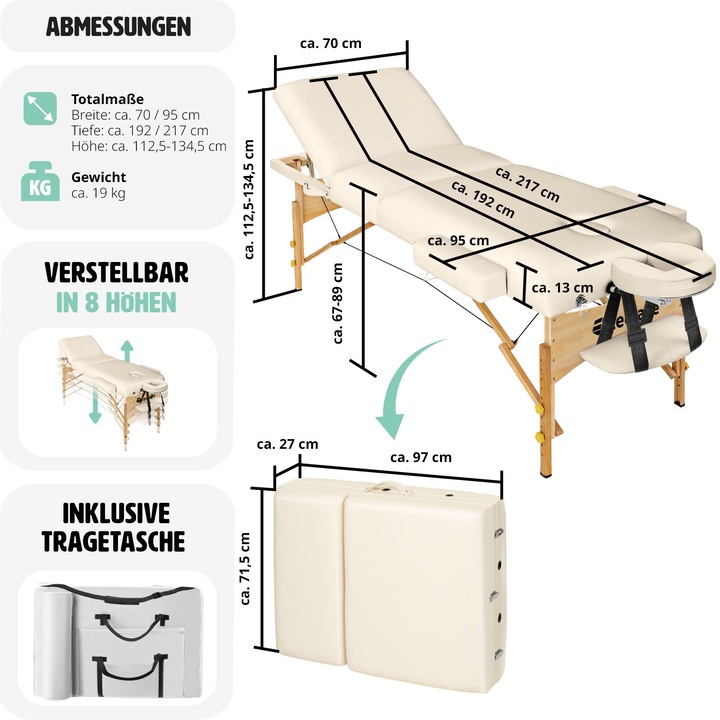 Actual product image tectake 3 zones massage couch