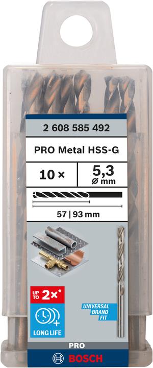 Immagine prodotto Bosch Professional Zubehör Trapano PRO Metal HSS-G, 5,3 x 52 x 86 mm (5,3 mm)