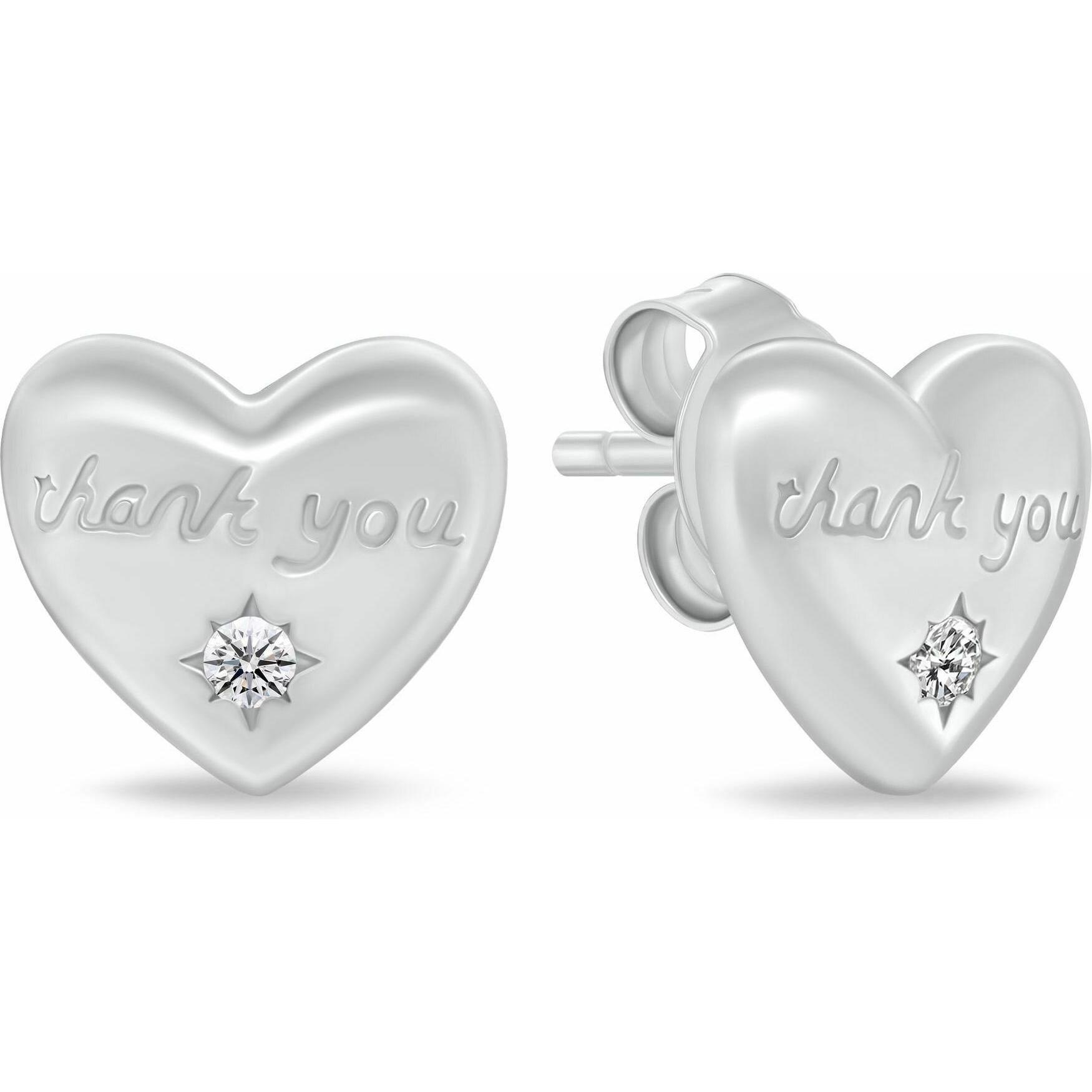 Brilio, Orecchini, Zarte Silberohrringe mit Zirkonen Herzen mit Text EA1227W