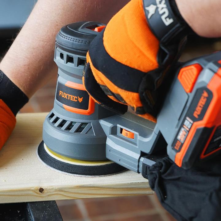 Image du produit Fuxtec Ponceuse rotative sans fil 20V FX-E1RS20 SET avec 1 x batterie 2Ah, 1 x chargeur 1A (Ponceuse excentrique)