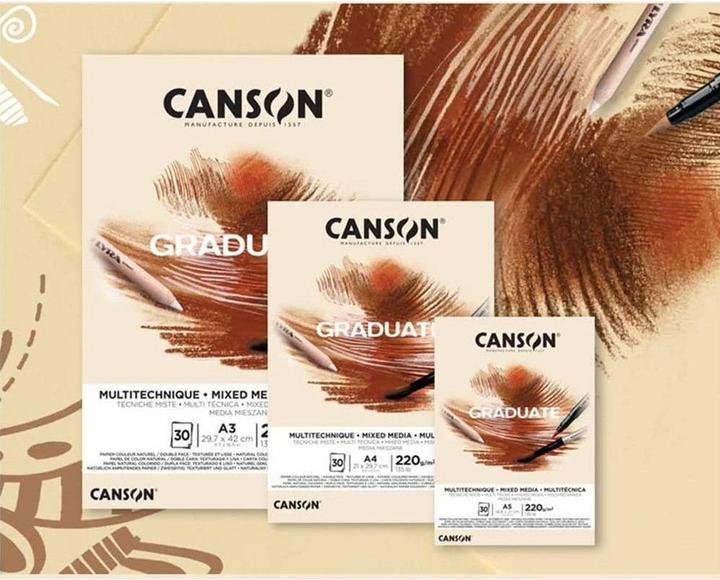 Actual product image Canson Study pad GRADUATE MIXED MEDIA, natural, DIN A4 (A4, Plain, Hardcover)