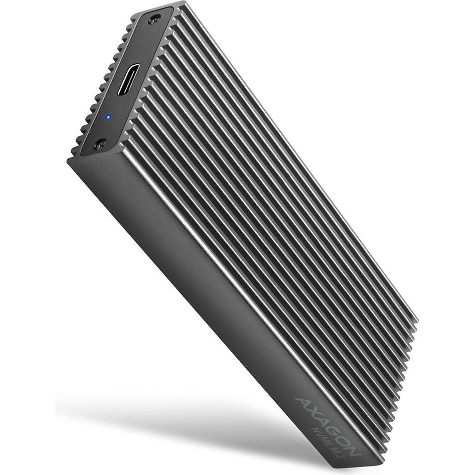 Axagon EEM2-XR RADIATOR externes M.2-Gehäuse - USB-C 3.2 Gen2, M.2 NVMe SSD (M.2), Festplattengehäuse, Silber
