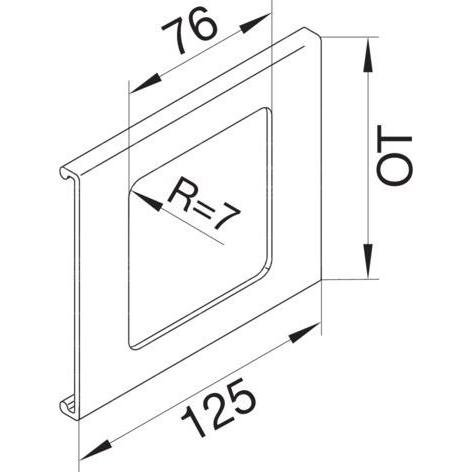 Thumbnail - Hager, Leitungsführung Zubehör, L91307035 Blende 1-fach R7 PVC FB OT 130 lichtgrau