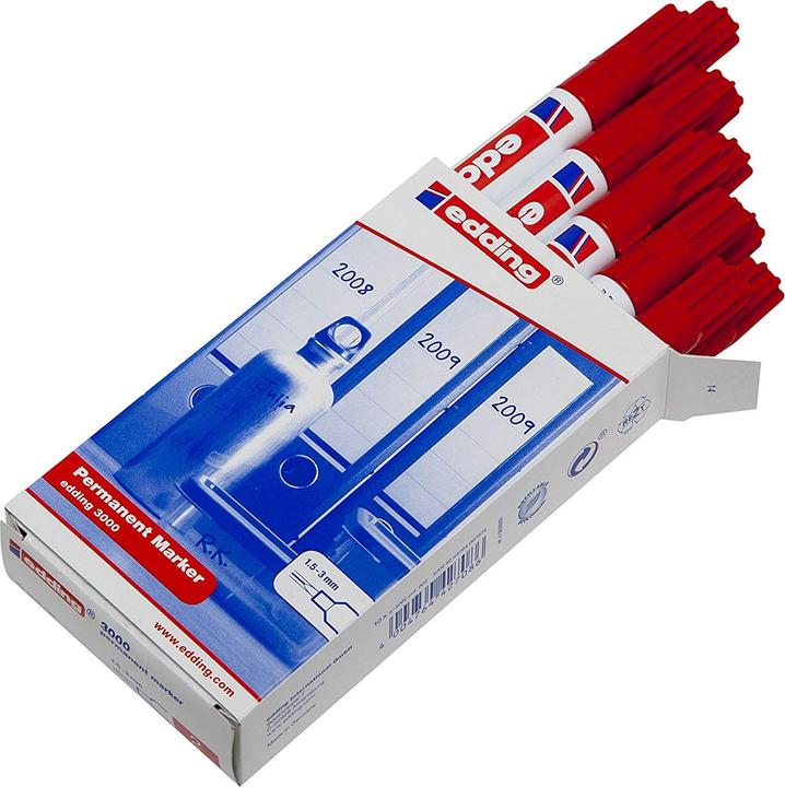 Actual product image Edding Permanent marker 3000 (Red, 3 mm, 10 x)