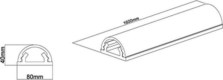 Immagine prodotto Multibrackets Canalina per cavi 80x1600, alluminio, nero (Tubazione, 160 cm)