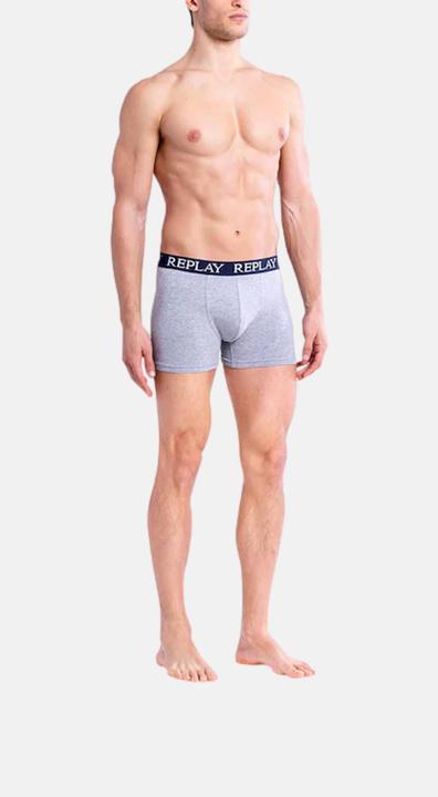Immagine prodotto Replay Trunk BOXER Style 01/C Basic Cuff Logo im 2er Pack (XXL, Confezione da 2)