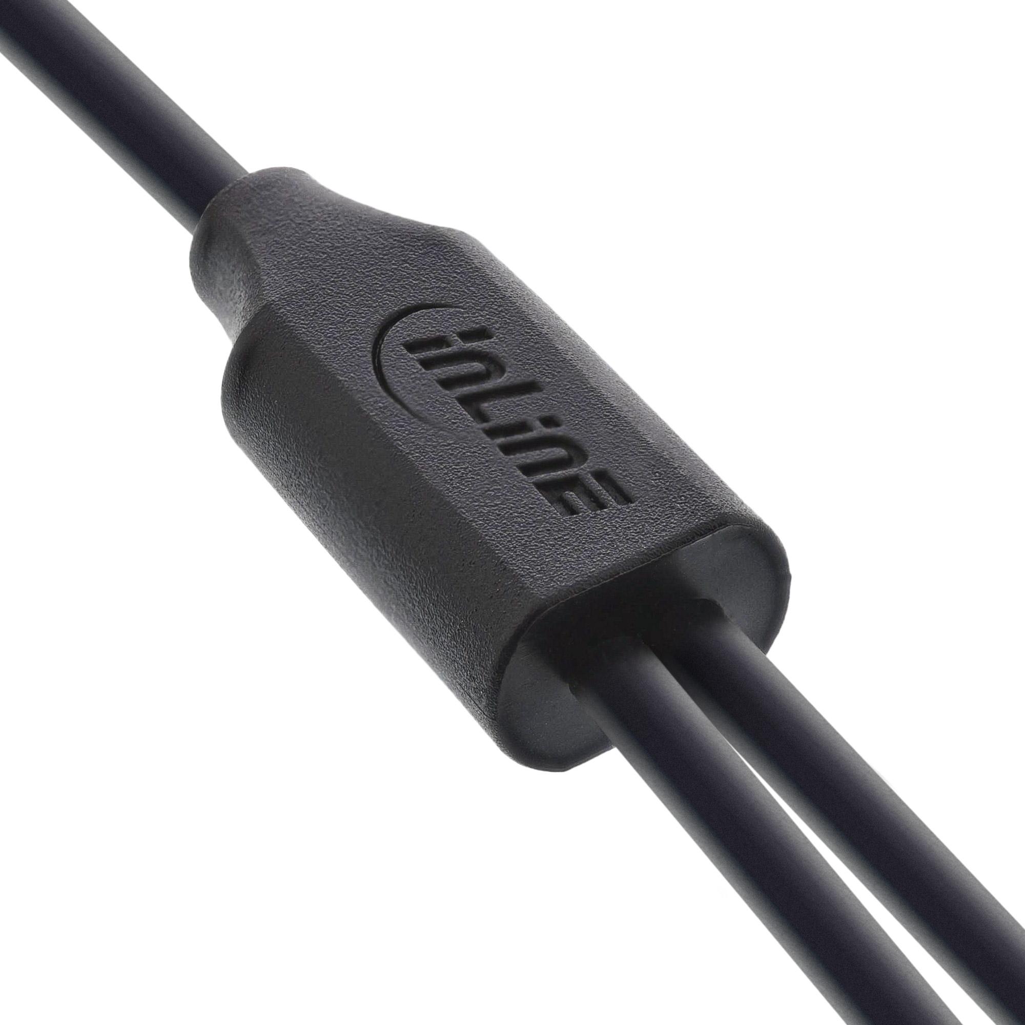 Thumbnail - InLine USB 2in1 Y-Ladekabel, 1x USB-A Stecker an 2x USB-C Stecker, schwarz, 1m (1 m, USB 2.0), USB Kabel