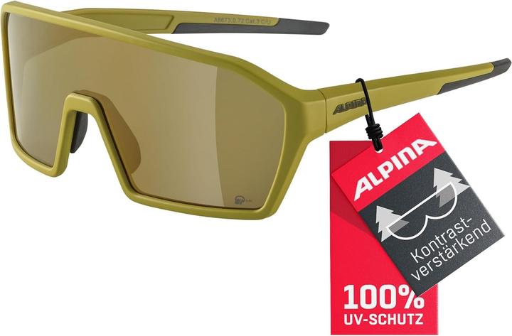 Produktbild ALPINA SPORTS Ram Q-Lite (Olive matt-gold mirror, Gold)