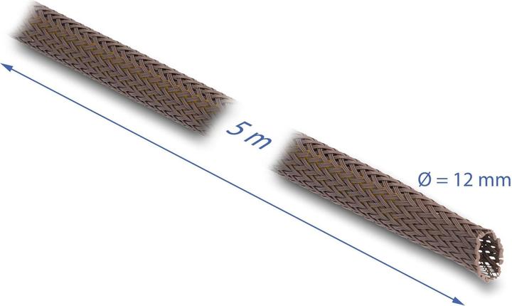 Image du produit Delock Tuyau tressé résistant aux rongeurs, 5 m x 12 mm brun (Gaines pour câbles, 500 cm)