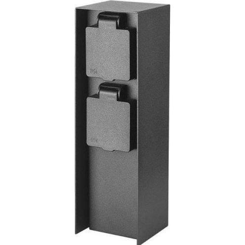 No Name, Illuminazione esterna, Słupek Ogrodowy V-TAC 2 Gniazda 2x16A 23cm 3600W IP54 Grafit VT-1196 3 Lata Gwarancji (IP44)