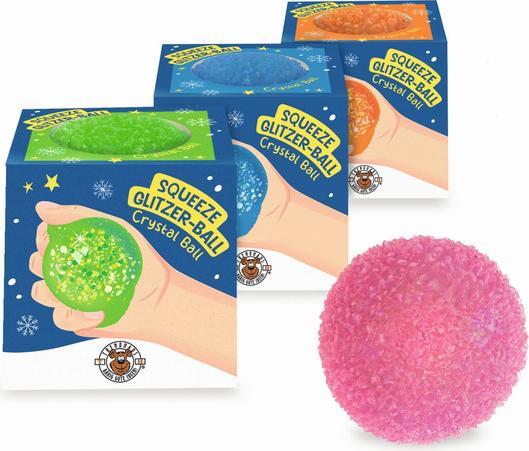 Trendhaus MAGIC MOMENTS SNOW FRIENDS Squeeze Glitzer-Ball, 4-fach sortiert