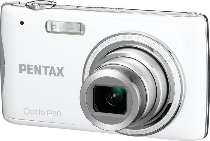 Actual product image Pentax Optio P80, 12 MPixel, 4x WW-Zoom, HD-Movie, White (1/2,3'')
