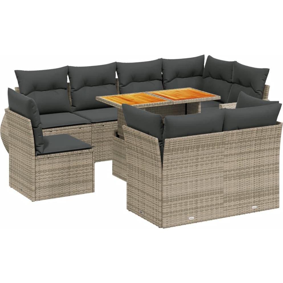 VidaXL, Gartenlounge, 10-tlg. Garten-Lounge-Set mit Kissen