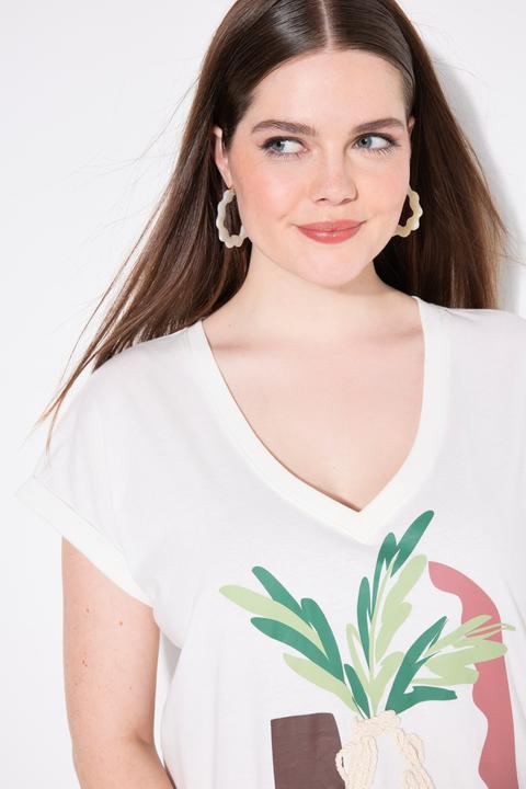 Produktbild Ulla Popken T-Shirt, Vase, V-Ausschnitt, Halbarm (58)