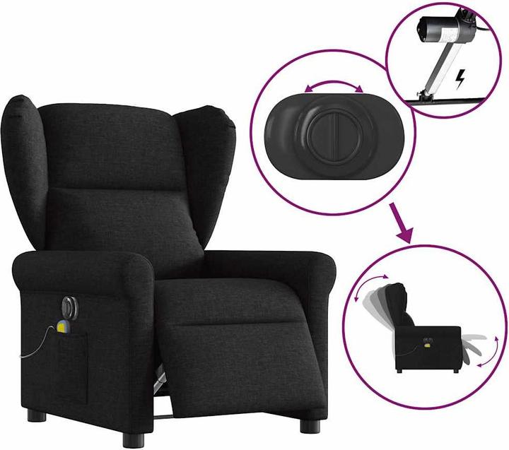 Immagine prodotto VidaXL Sedia da massaggio elettrica in tessuto nero