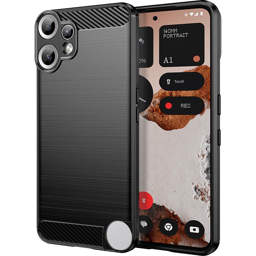 Techsuit Nero - Carbon Silicone - Nothing Cmf Phone 2 Pro - Black (Niente Cmf Phone 2 Pro), Cover Smartphone,