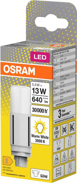 Actual product image Osram Dulux D (G24d, 5.50 W, 640 lm, 1 x, E)