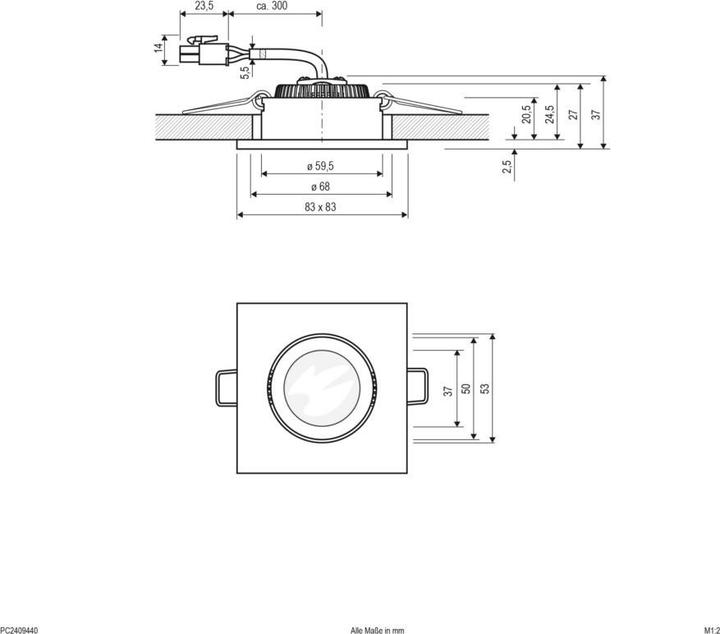 Actual product image EVN-Lichttechnik Lichttechnik LED recessed ceiling luminaire PC24091440 alu (1060 lm)