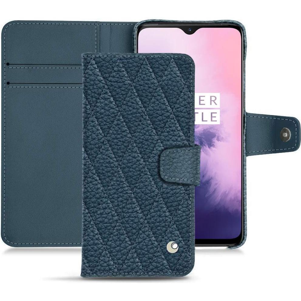 Noreve Lederschutzhülle Wallet (OnePlus 7), Smartphone Hülle, Blau