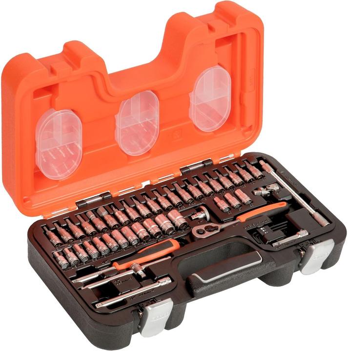 Produktbild Bahco 1/4"-Steckschlüssel-Satz, metrisch, Sechskant, inklusive Schraubendreher-Einsätzen - 46-teilig