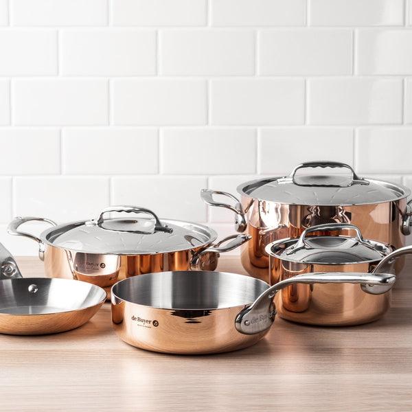 Image du produit de Buyer Prima Matera pot de cuisson à induction, avec couvercle (24 cm, Casserole, Cuivre, Acier inoxydable)