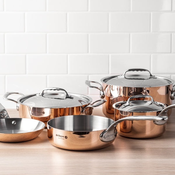 Actual product image de Buyer Prima Matera cooking pot induction, with lid (24 cm, Pot, Copper, Stainless steel)