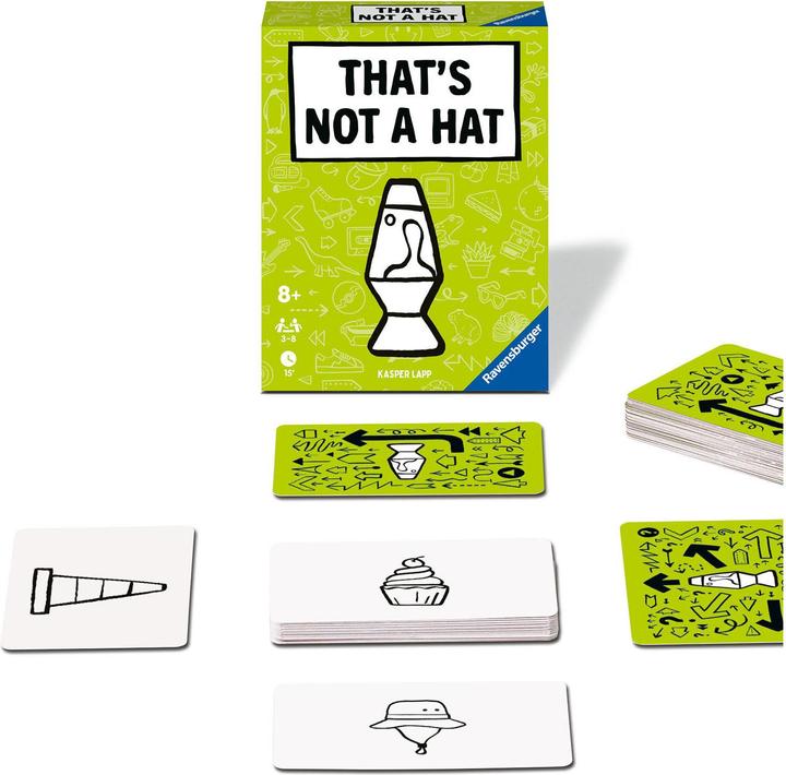 Productafbeelding Ravensburger 22589 - Dat is geen hoed - Popcultuur - Gezelschapsspel, kaartspel voor 3-8 personen (Italiaans, Spaans, Portugees, Duits, Frans, Nederlands, Engels)