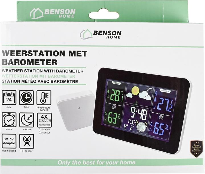 Actual product image Benson Home Weather station with barometer in and outdoor