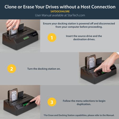 Immagine prodotto StarTech 4 Bay Hard Drive Copy Station USB 3.0 / eSATA to SATA - HDD 1:3 Duplicatore - Standalone Hard...