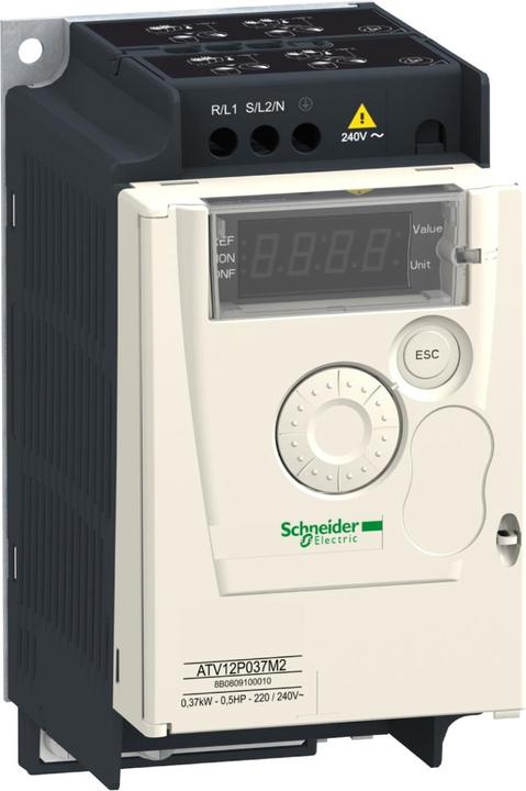 Actual product image Schneider Electric ATV12P037M3 3ph 200V 0.37kW Base plate TB frequency inverter