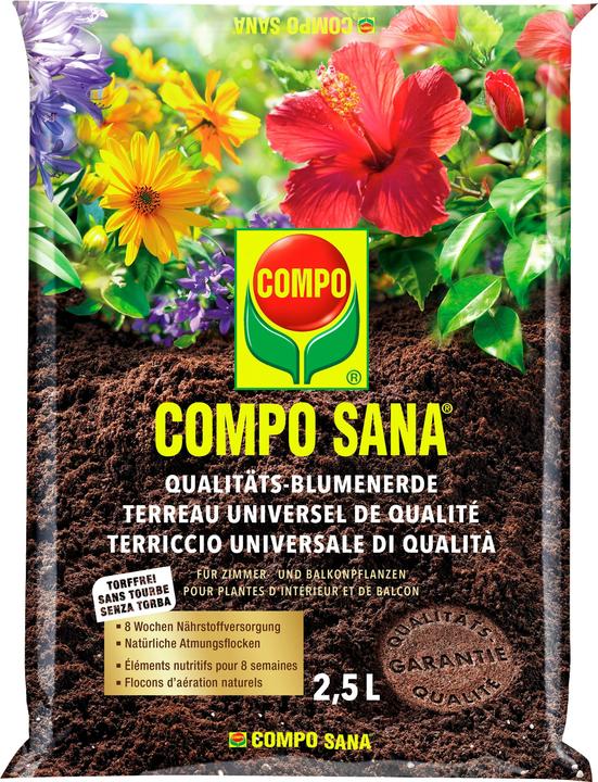 Produktbild Compo SANA Qualitäts-Blumenerde - torffrei (2.50 l, Erde ohne Torf)