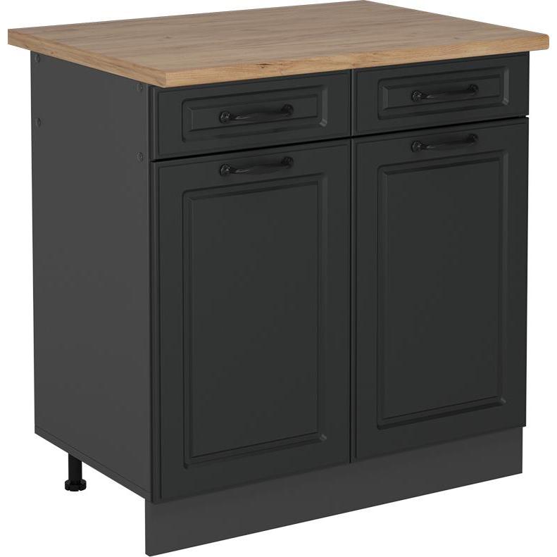 Vicco, Regal, Küchenunterschrank R-Line, Anthrazit Landhaus/Anthrazit, 80 cm, AP Eiche