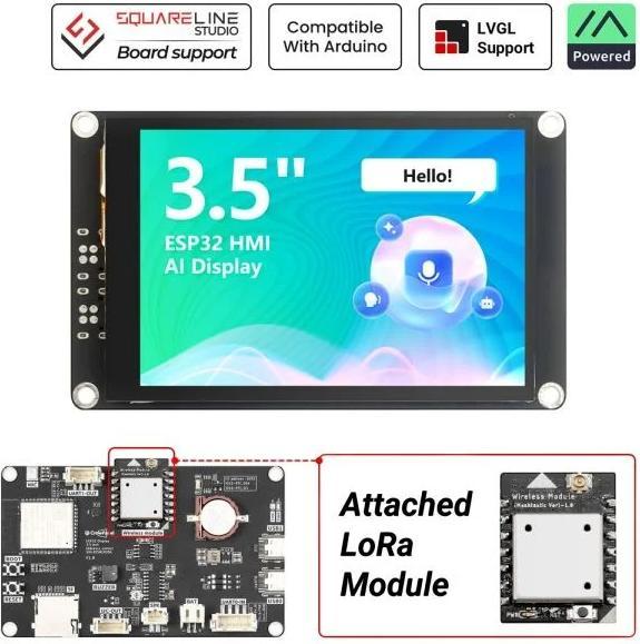 Actual product image Elecrow CrowPanel Meshtastic Advance 3.5 Zoll Touch Display 868MHz Lora