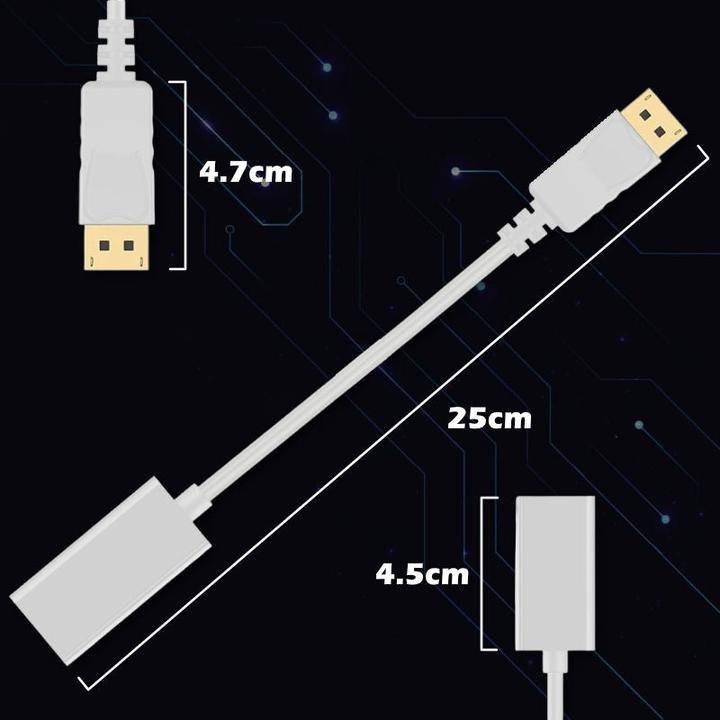 Actual product image Hermex DisplayPort to HDMI 25cm DisplayPort to HDMI converter adapter cable (HDMI, 25 cm)