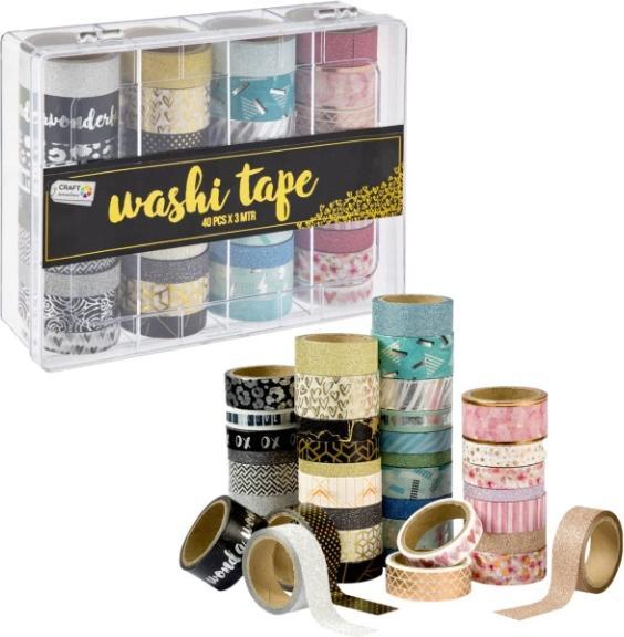 Immagine prodotto Grafix Washi Tape in contenitore, 40 pezzi