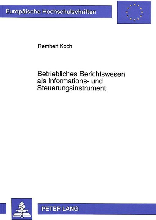Energie-Label Betriebliches Berichtswesen als Informations- und Steuerungsinstrument (Deutsch, Rembert Koch, 1993)