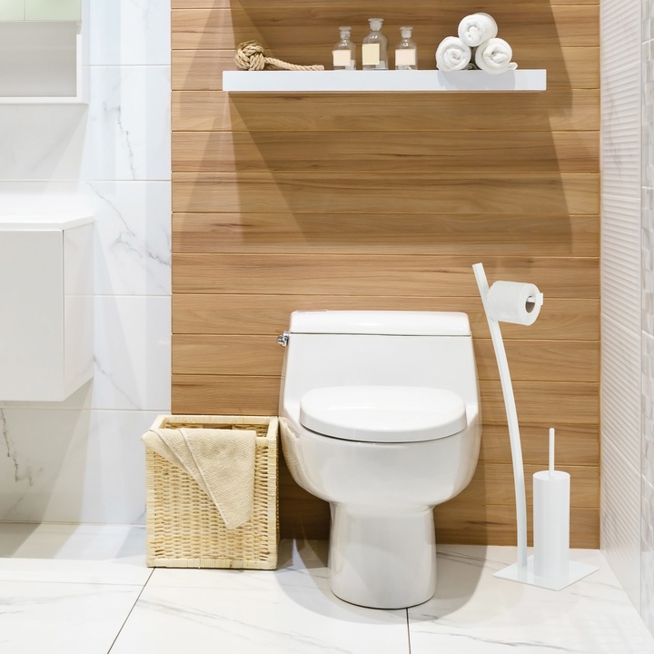 Immagine prodotto Relaxdays Set di Accessori per WC, Piantana con Portarotolo