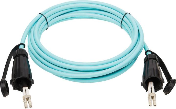 Actual product image Eaton 10Gb Rigid Industrial Duplex Multimode 50/125 OM3 Fiber Patch Cable LC/LC - IP68 Aqu (5 m)