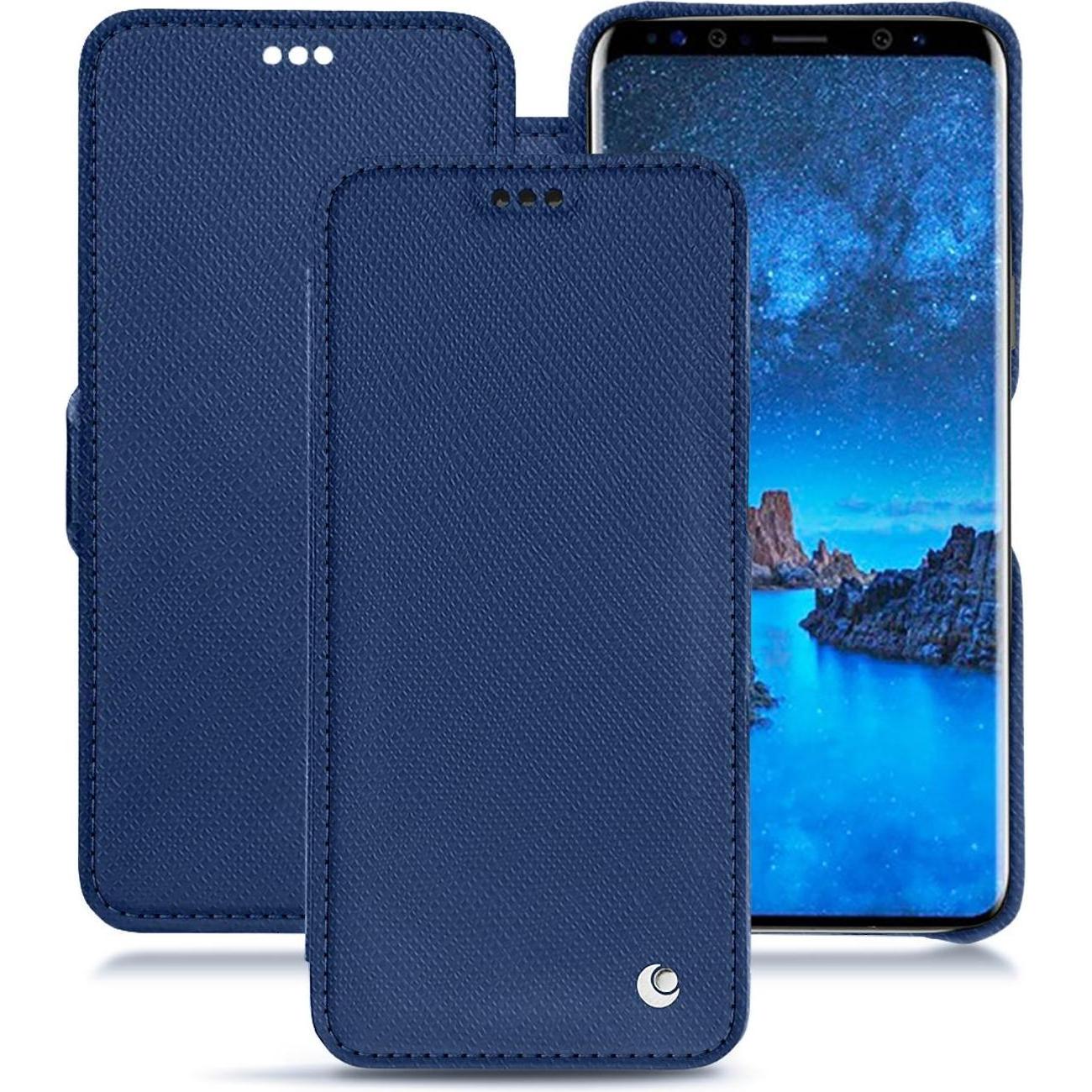 Thumbnail - Noreve Lederschutzhülle horizontal (Samsung Galaxy S9), Smartphone Hülle, Blau