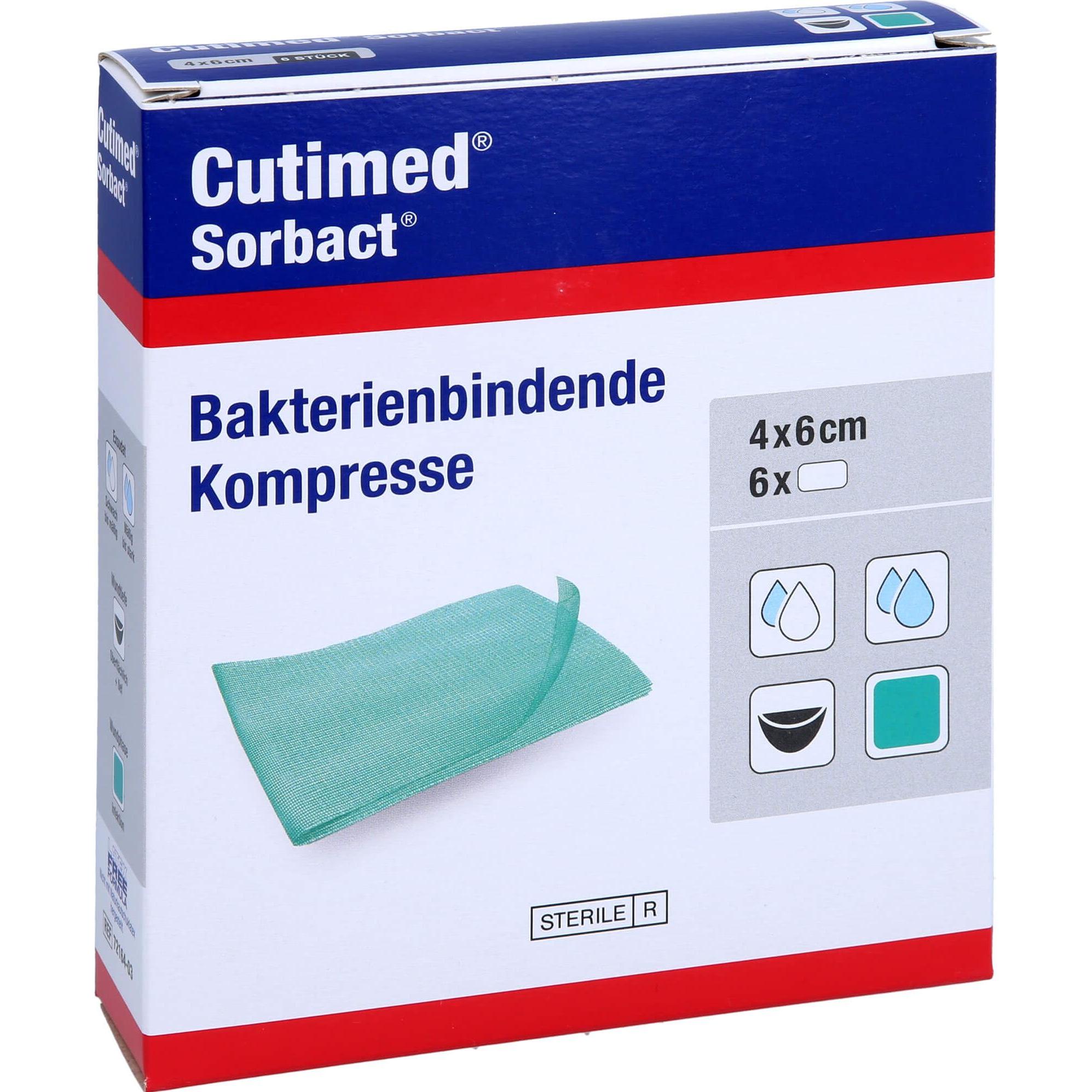 BSN, Verbandsmaterial, Cutimed Sorbact Kompressen 4x6cm, 6 St KOM