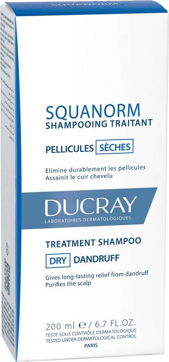 Produktbild Ducray Squanorm Shampoo gegen trockene Schuppen (200 ml, Flüssiges Shampoo)