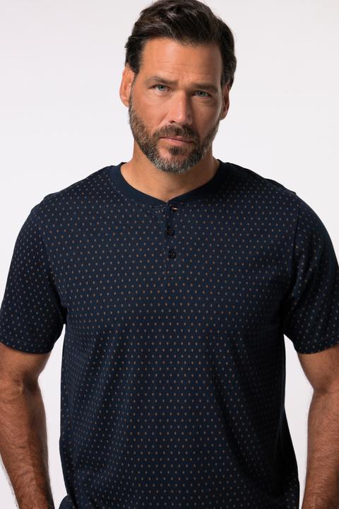 Produktbild JP1880 JP 1880 Schlafanzug, Homewear, Zweiteiler, Henley mit Minimalprint, lange Hose (5XL)