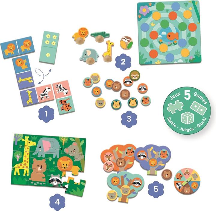 Djeco Tiere der Savanne (5 Spiele) (mult)