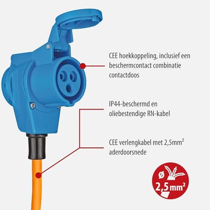 Actual product image Brennenstuhl Camping extension cable (25 m, CEE 16/3)